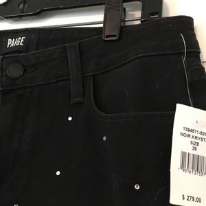 Paige black jeans with crystal studs
